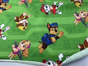 Bomuldsjersey - grøn med Paw Patrol